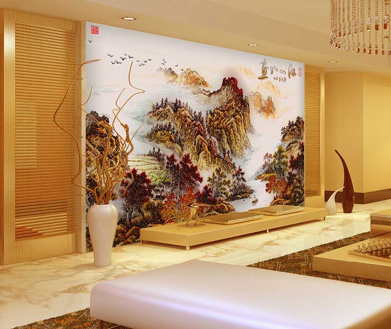 彩雕背景墻打印機(jī)打印效果